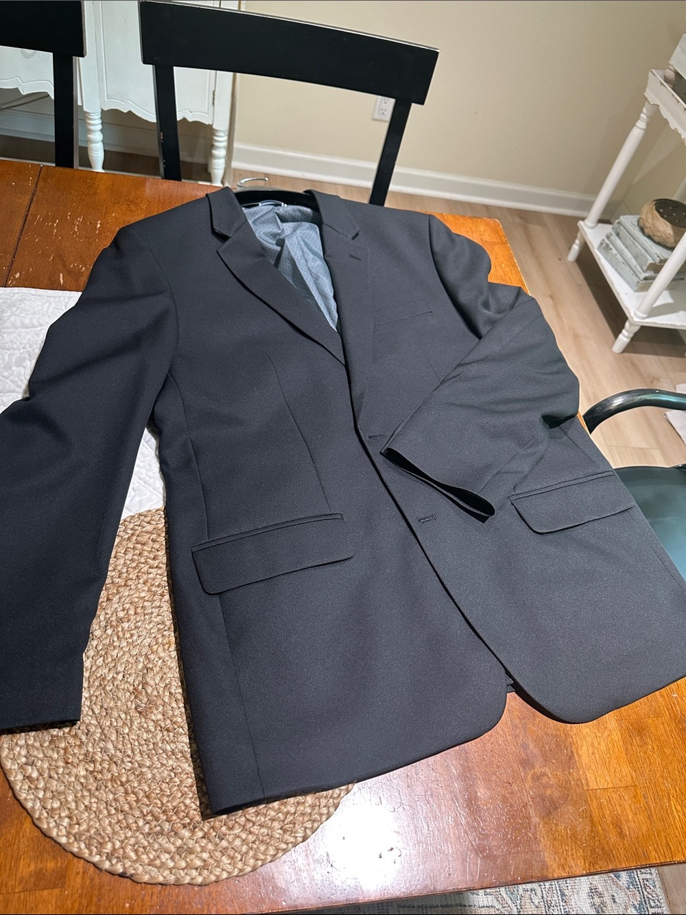 Saddlebred Men's Black Sport Coat - Classic Notch Lapel 48L Excellent Condition